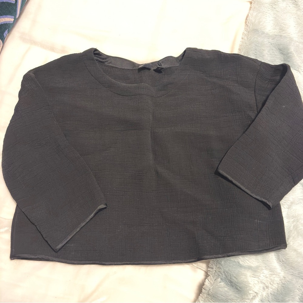 Eileen Fisher Black Crop Top - Picture 5 of 7